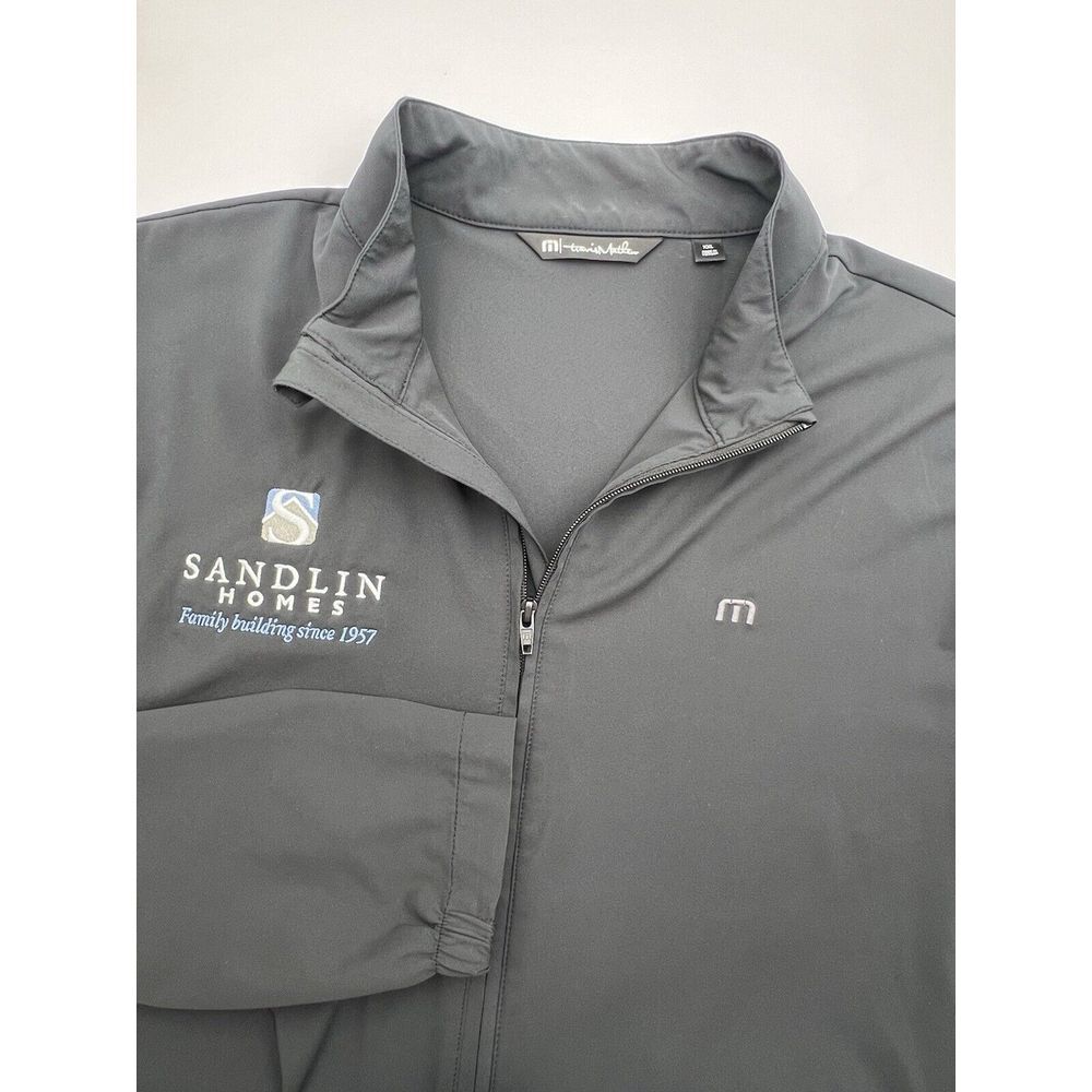 Travis Mathew Jacket Mens XXL Full Zip Surfside Solid Black Wicking Stretch Golf